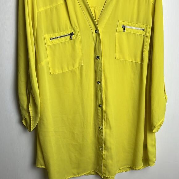 Alyx button down blouse yellow 0X - Picture 5 of 7